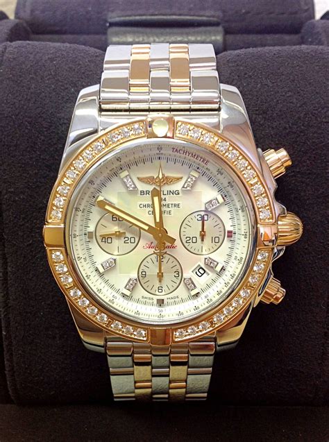 breitling chronomat bicolor circa 1990 1995|Breitling Chronomat 44 diamond bezel.